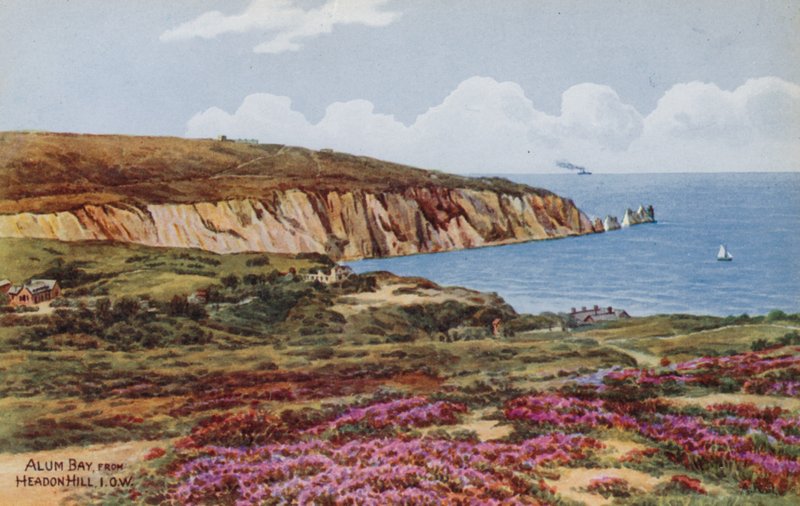 Alum Bay，来自Headon Hill，IOW 作者 阿尔弗雷德·罗伯特·昆顿