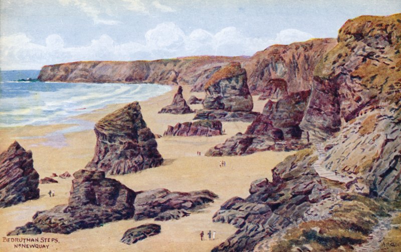 Bedruthan Steps，Nr。纽基 作者 阿尔弗雷德·罗伯特·昆顿