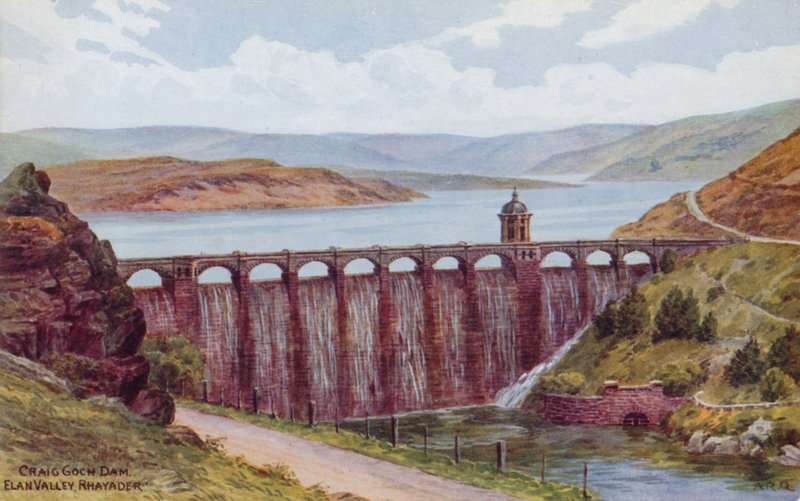 Craig Goch Dam，Elan Valley，Rhayader 作者 阿尔弗雷德·罗伯特·昆顿