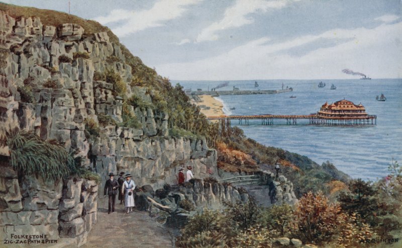 Folkestone，Zig Zag Path和Pier 作者 阿尔弗雷德·罗伯特·昆顿