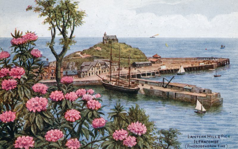 Lantern Hill and Pier，Ilfracombe，（Rhododendron Time） 作者 阿尔弗雷德·罗伯特·昆顿