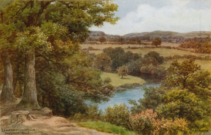 Llandrindod Wells，The Lovers&39;Walk 作者 阿尔弗雷德·罗伯特·昆顿