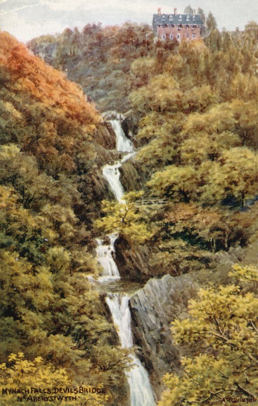 Mynach Falls，Devil&39;s Bridge，Nr。阿伯里斯特威斯 作者 阿尔弗雷德·罗伯特·昆顿