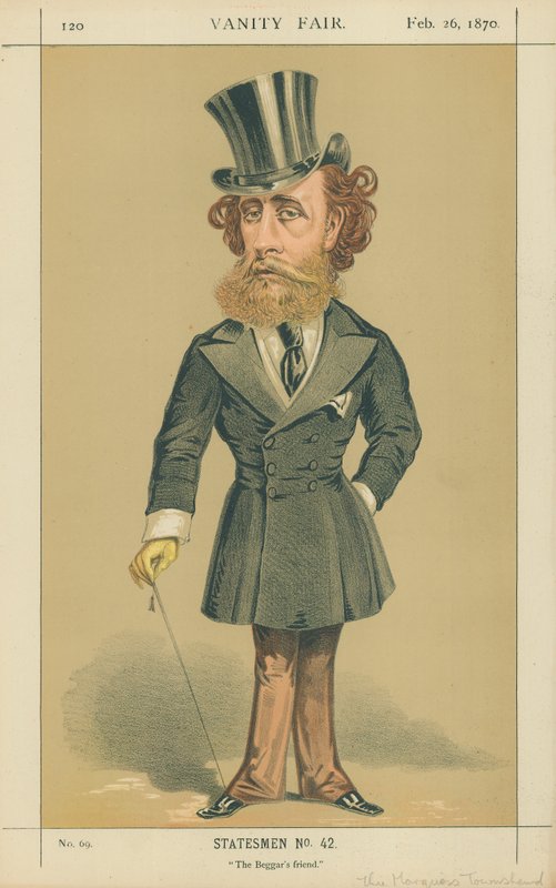 The Marquis（John）Townshend，The Beggar&39;s Friend，1870年2月26日，名利场漫画 作者 阿尔弗雷德·汤普森