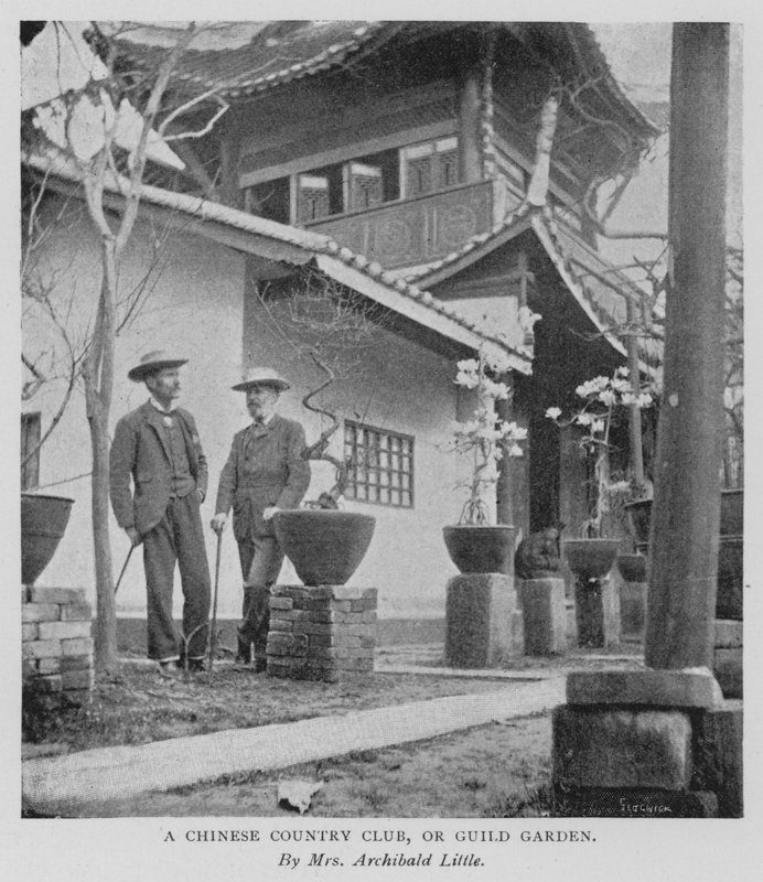 中国乡村俱乐部，或称公会花园（黑白照片 作者 艾丽西娅·利特尔（Alicia Little）