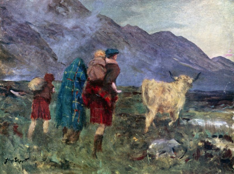 我解开了 "奶牛"，我们开始了艰辛的旅程（彩色石版画） 作者 艾伦（后）斯图尔特