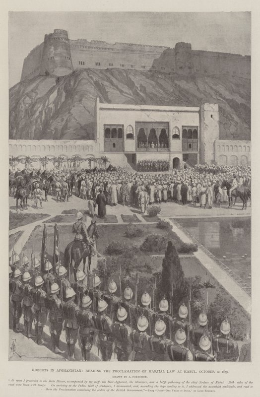 1879年10月12日，在阿富汗的罗伯茨读喀布尔的戒严宣言 作者 阿梅迪·福雷斯蒂尔