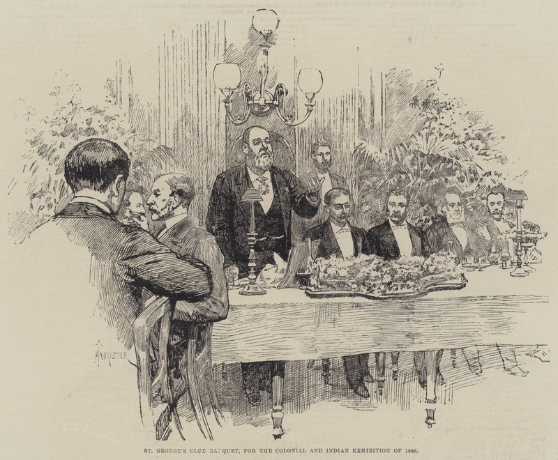 圣乔治俱乐部宴会，为1886年的殖民地和印度展览 作者 阿梅迪·福雷斯蒂尔