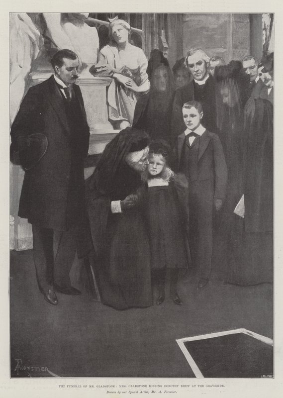 Gladstone先生的葬礼，Gladstone夫人在Graveside亲吻Dorothy Drew 作者 阿梅迪·福雷斯蒂尔