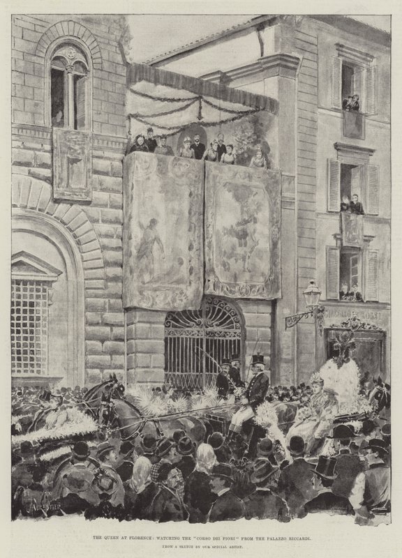 佛罗伦萨的女王，从Palazzo Riccardi观看Corso dei Fiori 作者 阿梅迪·福雷斯蒂尔