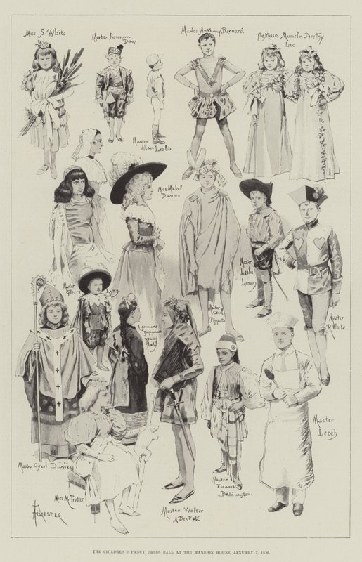 1896年1月7日，Mansion House的儿童化装舞会礼服 作者 阿梅迪·福雷斯蒂尔