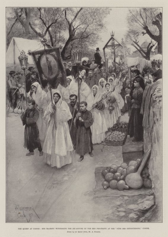 Cimiez的女王，女王陛下在Cimiez的Fete des Cougourdons见证了红色忏悔者的离去 作者 阿梅迪·福雷斯蒂尔