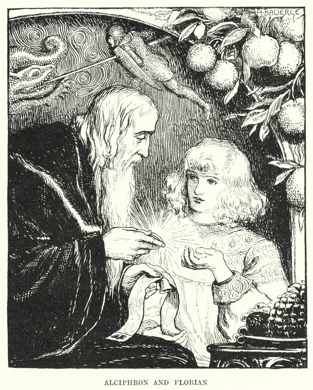 Alciphron和Florian（雕刻）。 作者 Amelia M. (attr.to) Bowerley 或 Bauerle