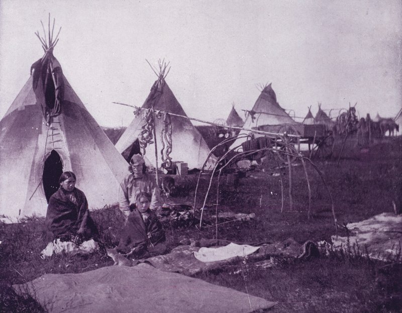 An encampment of Sioux Indians, Dakota (b/w photo) 作者 美国摄影师（后）