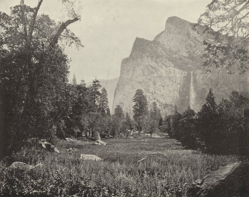 Bridal Veil Falls, Yosemite Valley, California (b/w photo) 作者 美国摄影师（后）