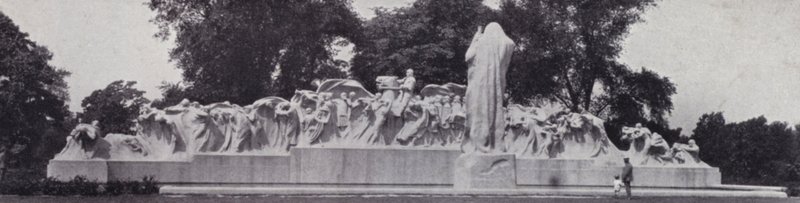 芝加哥：时间之泉，Lorado Taft 在华盛顿公园的杰作（黑白照片） 作者 美国摄影师（后）