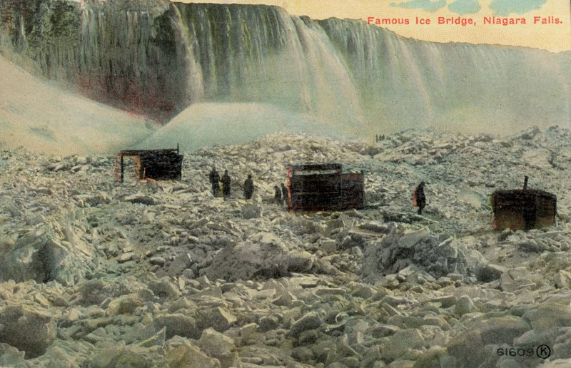 Famous ice bridge at Niagara Falls, New York, USA (coloured photo) 作者 美国摄影师（后）