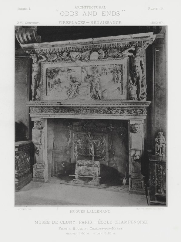 Fireplace: Musee De Cluny, Paris, Ecole Champenoise (b/w photo) 作者 美国摄影师（后）