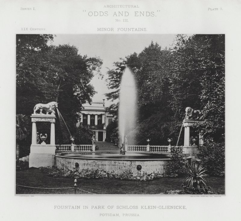 普鲁士波茨坦 Schloss Klein-Glienicke 公园的喷泉（黑白照片） 作者 美国摄影师（后）