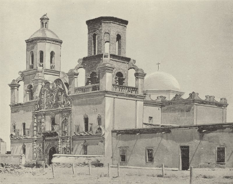 Mission San Xavier Del Bac, Arizona (b/w photo) 作者 美国摄影师（后）