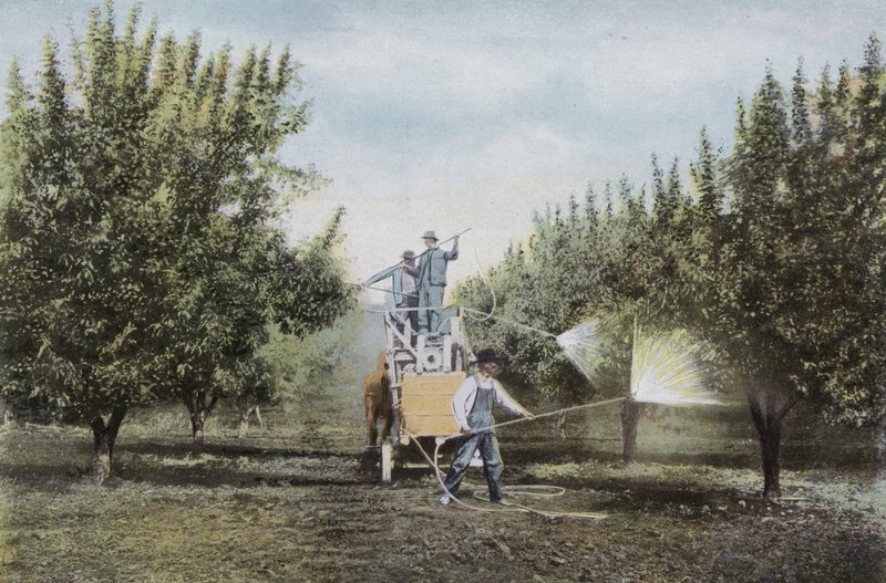 Oregon: Spraying an Oregon Orchard (photo) 作者 美国摄影师（后）