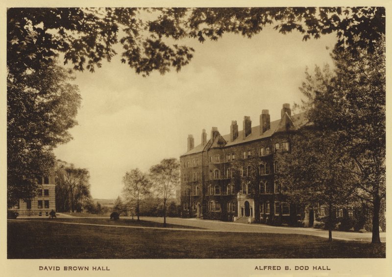 Princeton University: David Brown Hall; Alfred B Dod Hall (b/w photo) 作者 美国摄影师（后）