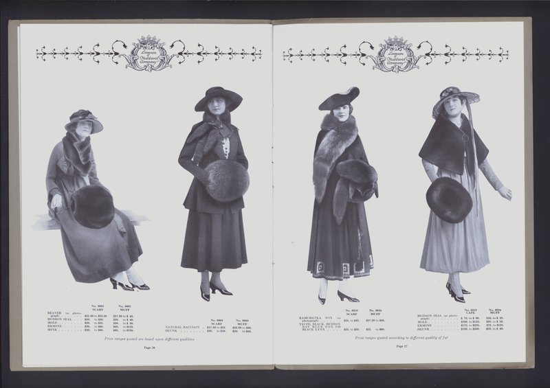 Two-page spread from The Theater of Fur Fashion (b/w photo) 作者 美国摄影师（后）