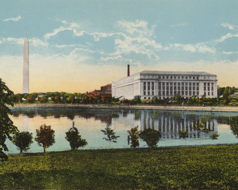 Washington DC: The New Bureau of Printing and Engraving on Potomac Park and Basin (photo) 作者 美国摄影师（后）