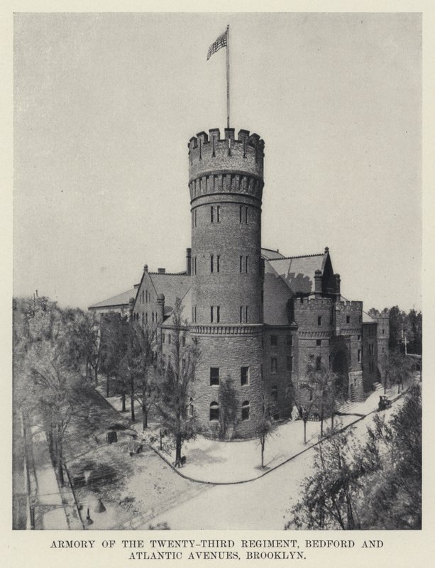 Armory of the Twenty-Third Regiment, Bedford and Atlantic Avenues, Brooklyn (b/w photo) 作者 美国摄影师