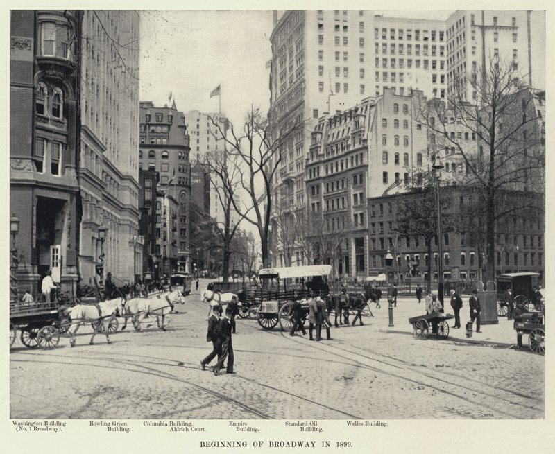 Beginning of Broadway in 1899 (b/w photo) 作者 美国摄影师
