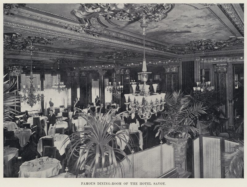 Famous Dining-Room of the Hotel Savoy (b/w photo) 作者 美国摄影师