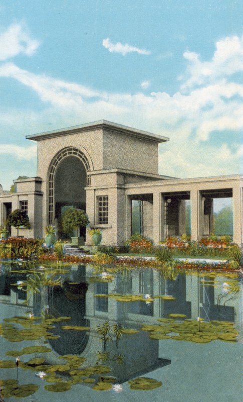 Lily Pond和Pavilion，道格拉斯公园（彩色照片） 作者 美国摄影师
