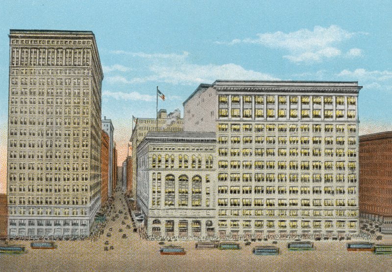 Marshall Field and Company，零售店，Wabash和华盛顿（彩色照片） 作者 美国摄影师