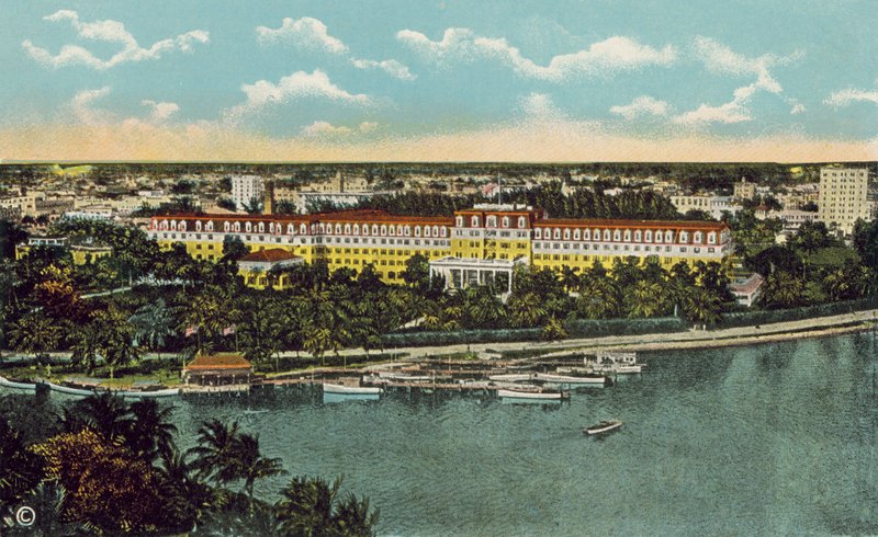 佛罗里达州迈阿密，约 1925 年：皇家棕榈酒店（彩色照片） 作者 美国摄影师