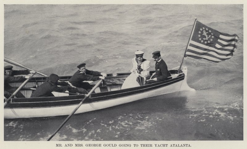 Mr and Mrs George Gould going to their Yacht Atalanta (b/w photo) 作者 美国摄影师