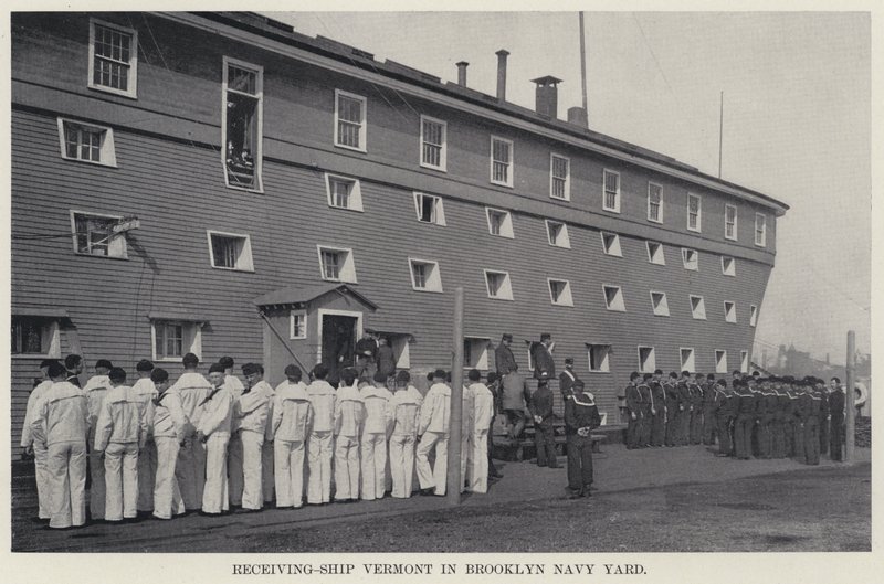Receiving-Ship Vermont in Brooklyn Navy Yard (b/w photo) 作者 美国摄影师