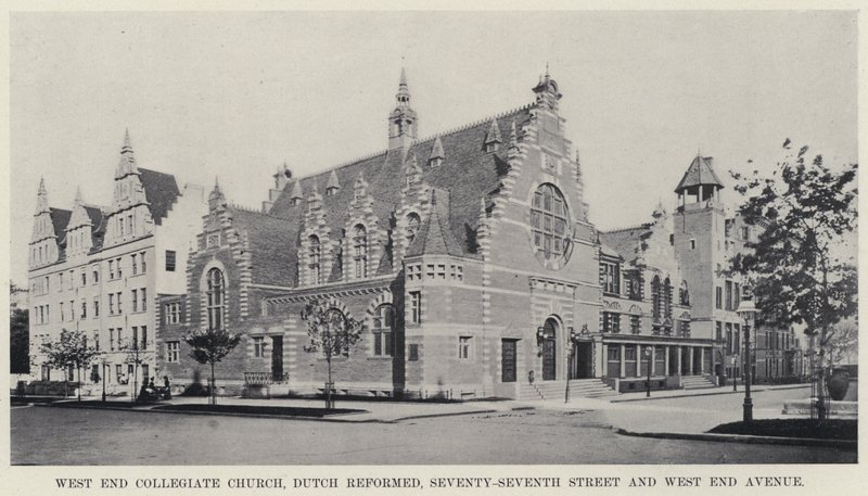 West End Collegiate Church, Dutch Reformed, Seventy-Seventh Street and West End Avenue (b/w photo) 作者 美国摄影师