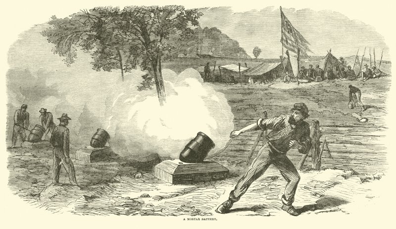 一个迫击炮电池，1864年6月 作者 美国学校