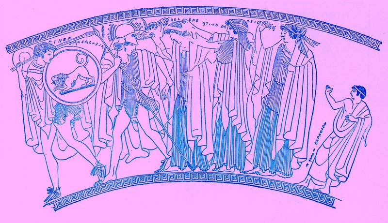 Helen的绑架，来自Victor Duruy的希腊历史插图，1890年出版（数字增强图像） 作者 美国学校