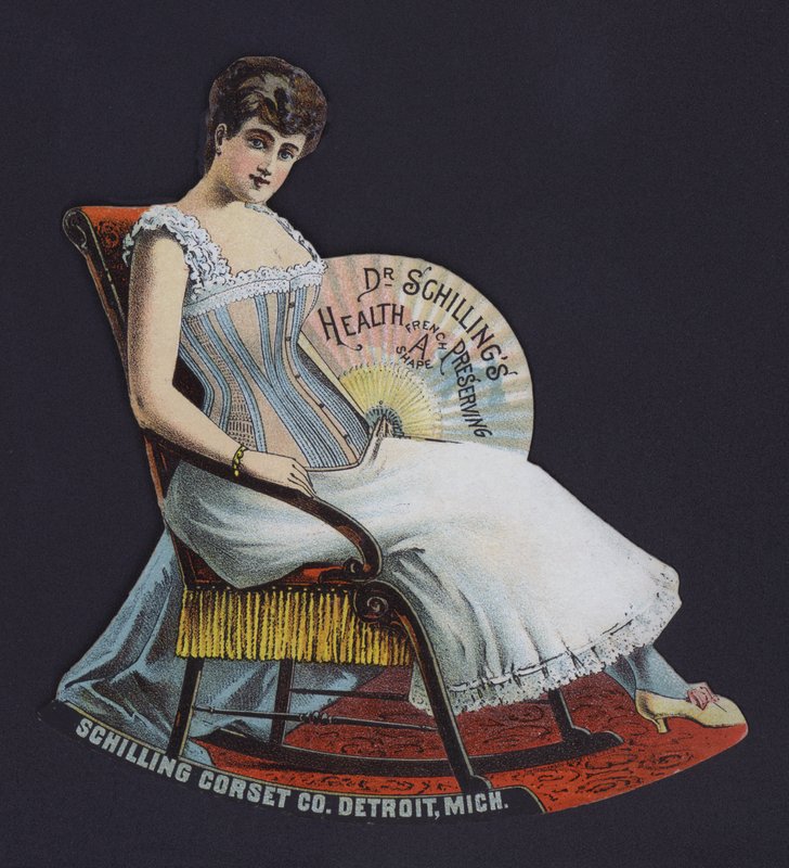 美国密歇根州底特律市 Schilling Corset Company 的广告（彩色石版画） 作者 美国学校
