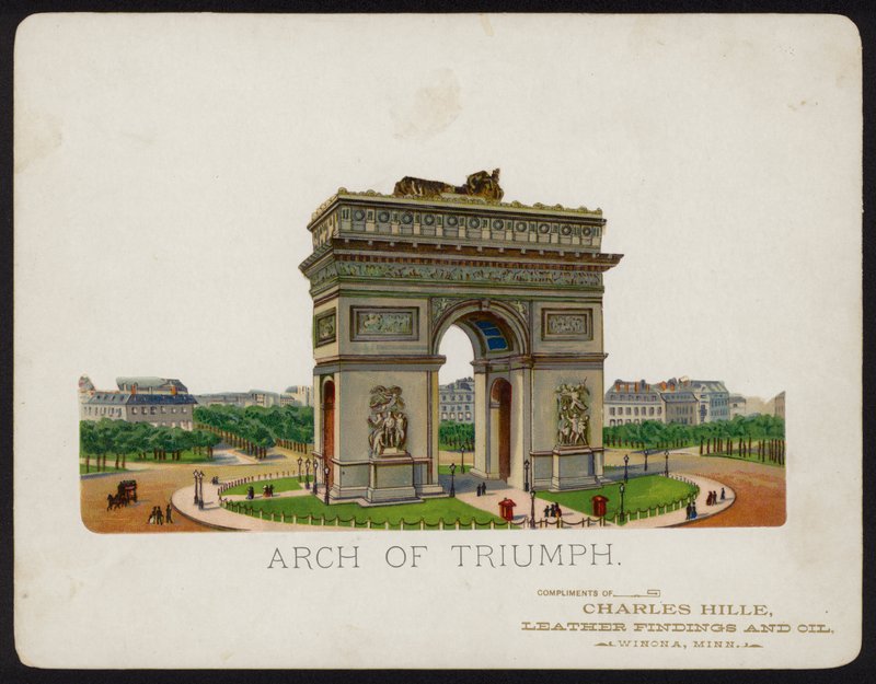 Arc de Triomphe, Paris, France (chromolitho) 作者 美国学校