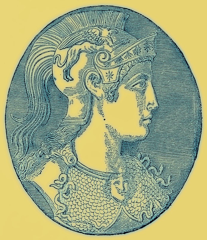雅典娜，来自Victor Duruy的希腊历史插图，1890年出版（数字增强图像） 作者 美国学校