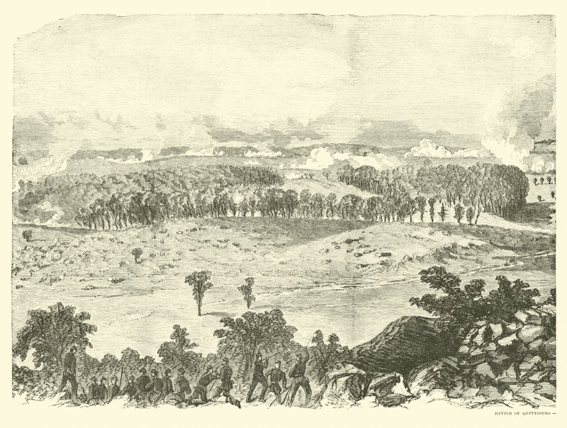 葛底斯堡战役，小圆顶峰会，1863年7月2日 作者 美国学校