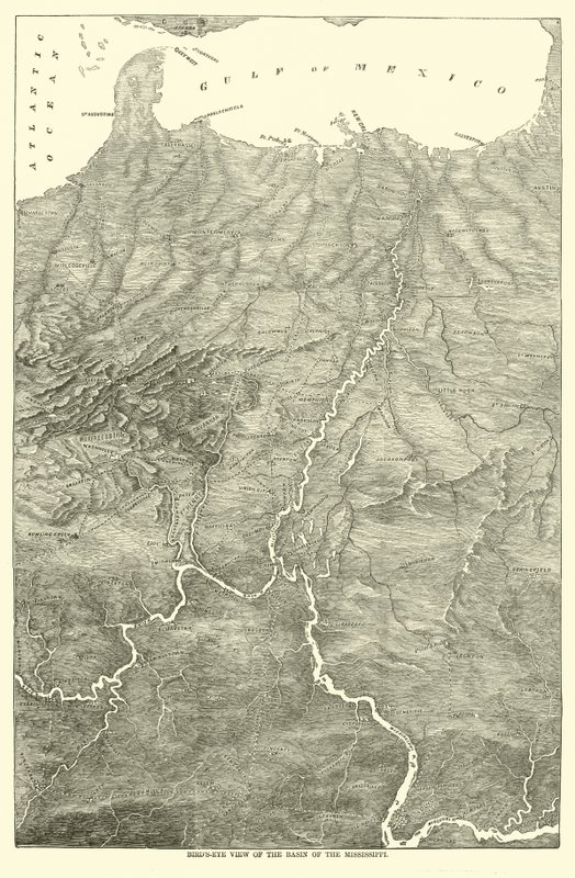 1862年密西西比河流域的鸟瞰图 作者 美国学校