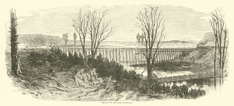 军事铁路上的桥梁，1865年3月 作者 美国学校