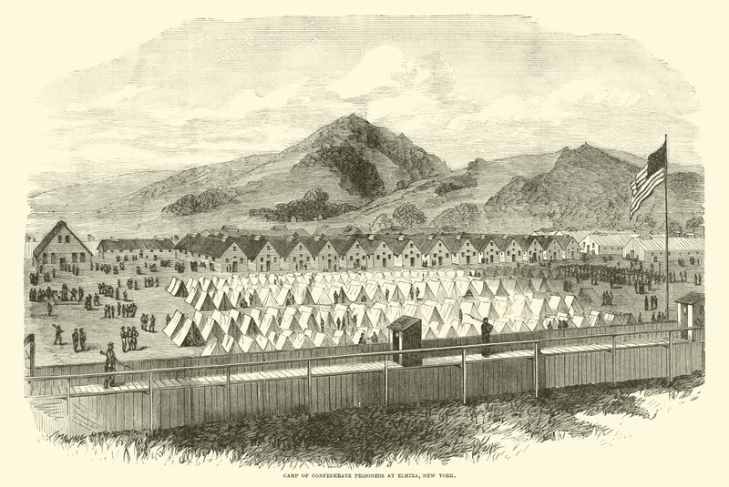 1865年5月在纽约埃尔迈拉的同盟囚犯营地 作者 美国学校