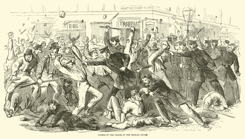 1863年7月在论坛办公室收取警察的指控 作者 美国学校