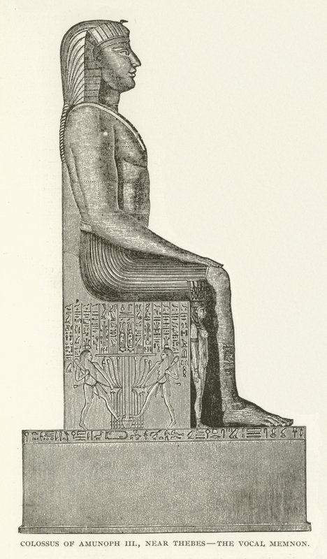 Amunoph III的巨像，在底比斯附近，声音Memnon 作者 美国学校