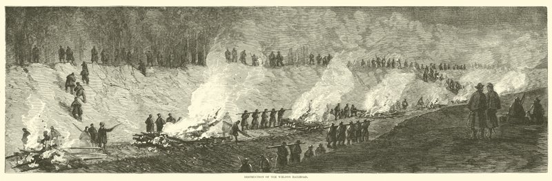 1864年9月，威尔登铁路遭到破坏 作者 美国学校