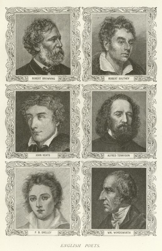 英国诗人，Robert Browning，Robert Southey，John Keats，Alfred Tennyson，PB Shelley，William Wordsworth 作者 美国学校